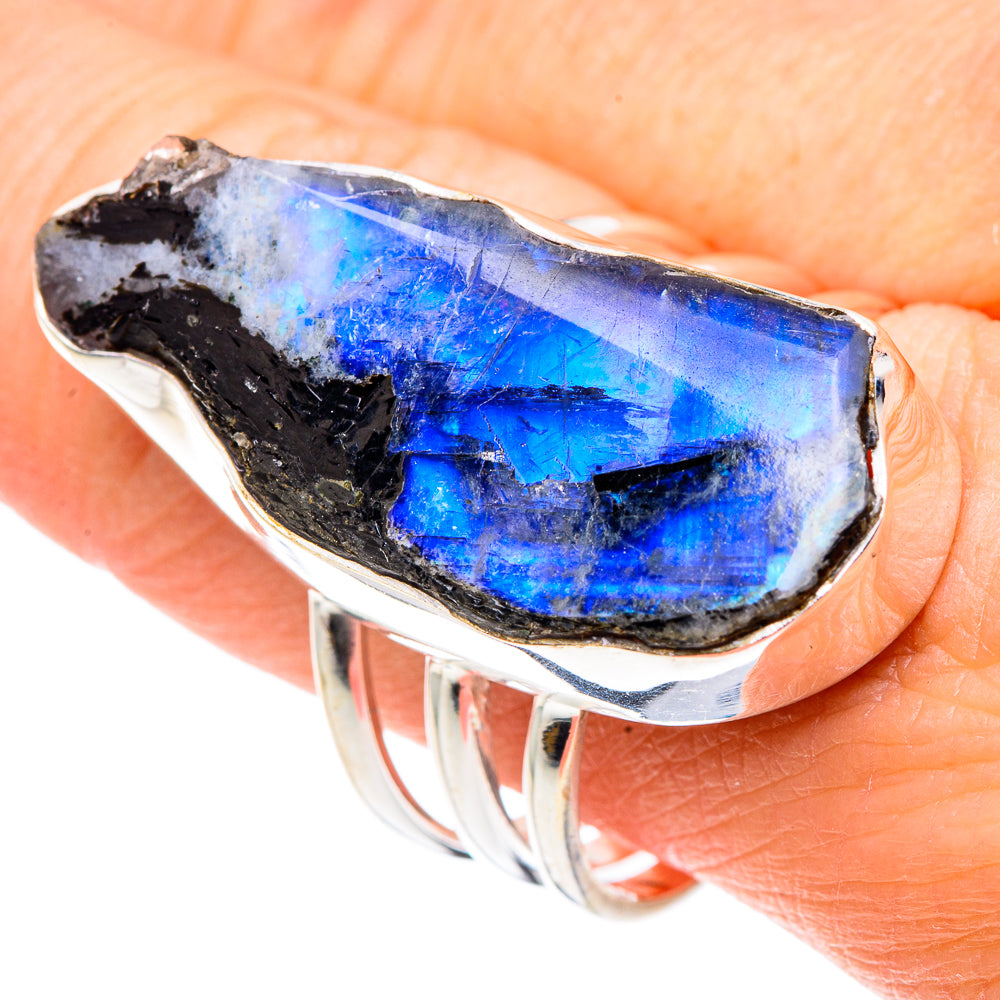 Rainbow Moonstone Rings handcrafted by Ana Silver Co - RING91141