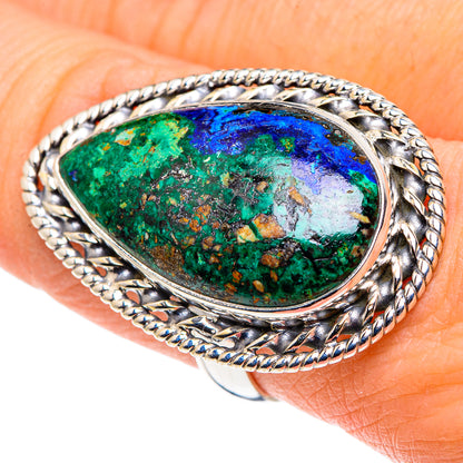 Azurite Malachite Rings handcrafted by Ana Silver Co - RING91146