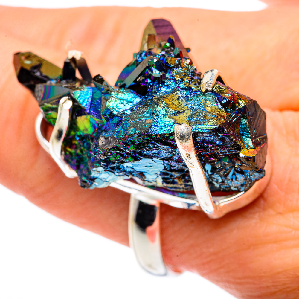 Titanium Sunshine Druzy Rings handcrafted by Ana Silver Co - RING91147