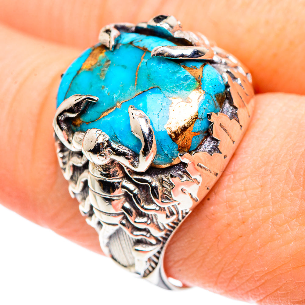 Blue Copper Composite Turquoise Rings handcrafted by Ana Silver Co - RING91158