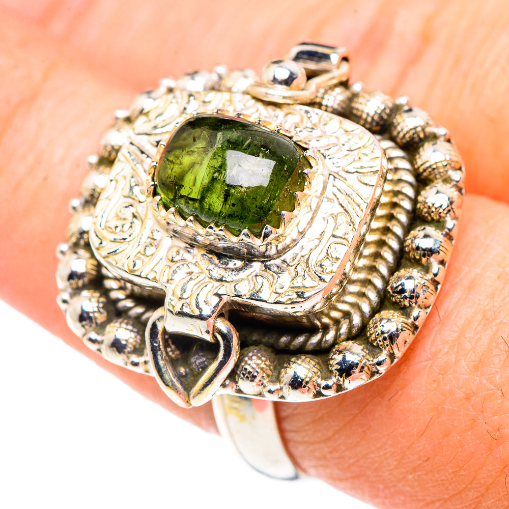 Green Tourmaline Rings handcrafted by Ana Silver Co - RING91165