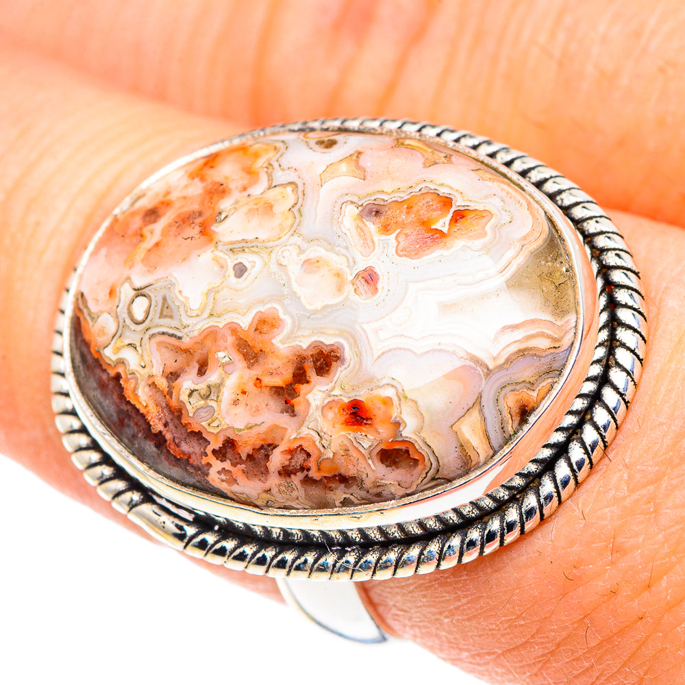 Crazy Lace Agate Rings handcrafted by Ana Silver Co - RING91173