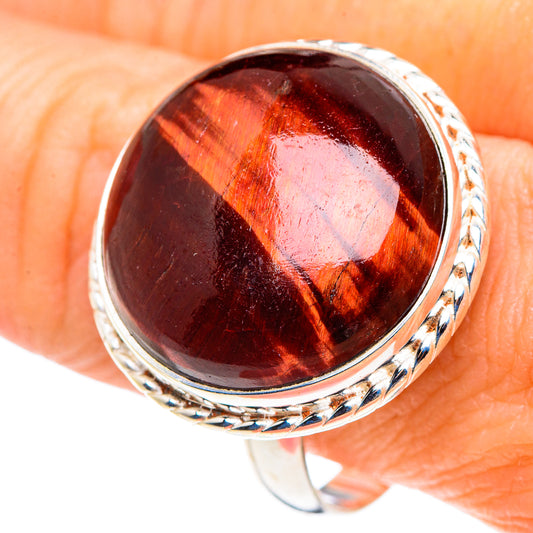 Red Tiger Eye Rings handcrafted by Ana Silver Co - RING91175