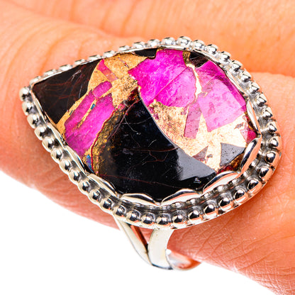 Purple Copper Composite Turquoise Rings handcrafted by Ana Silver Co - RING91181