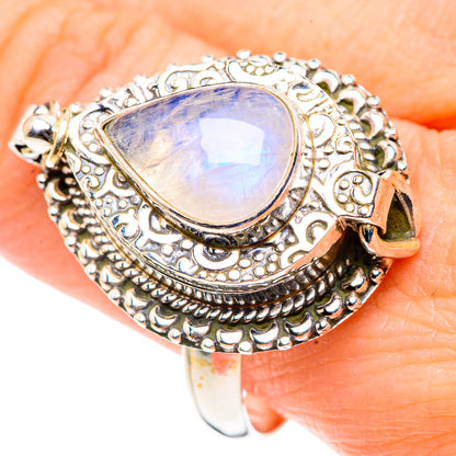 Rainbow Moonstone Rings handcrafted by Ana Silver Co - RING91188