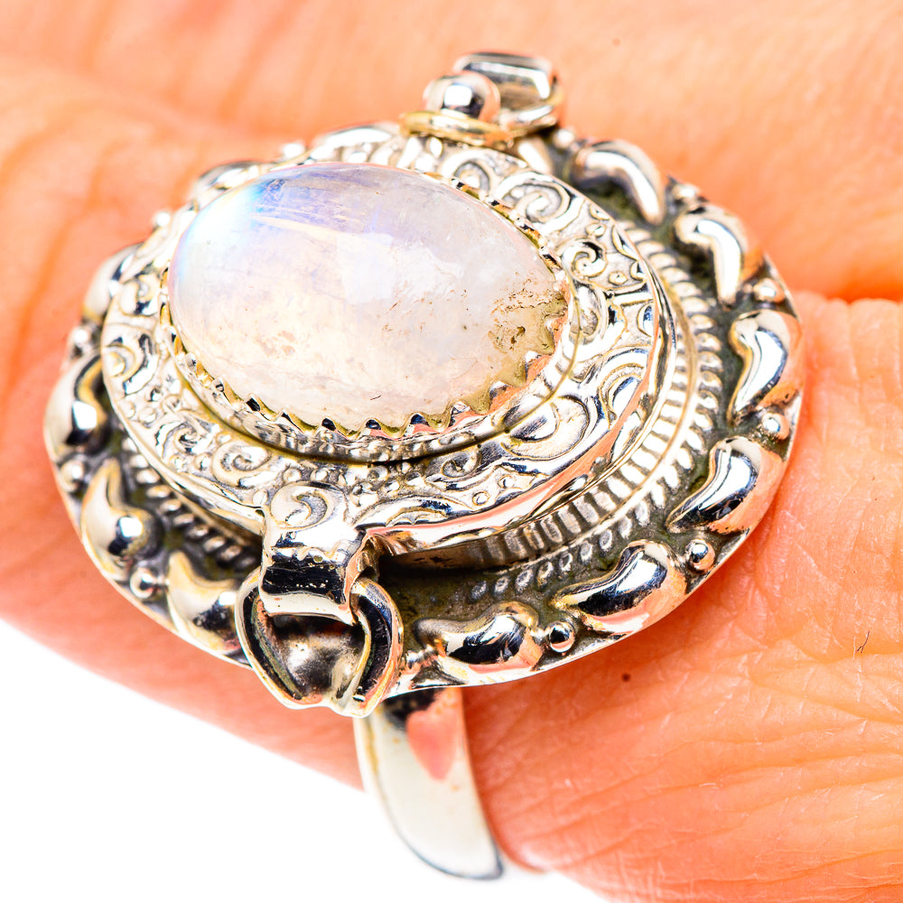 Rainbow Moonstone Rings handcrafted by Ana Silver Co - RING91189