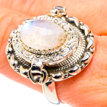 Rainbow Moonstone Rings handcrafted by Ana Silver Co - RING91189