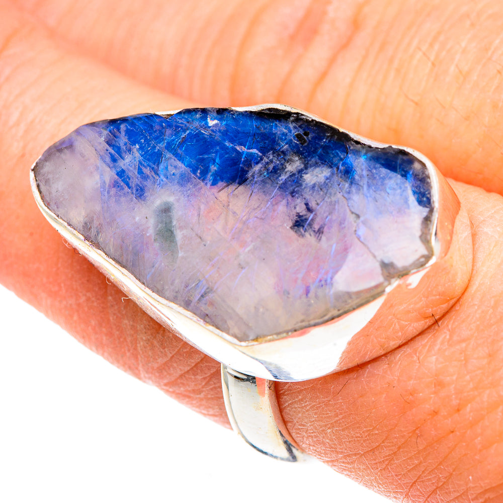 Rainbow Moonstone Rings handcrafted by Ana Silver Co - RING91191