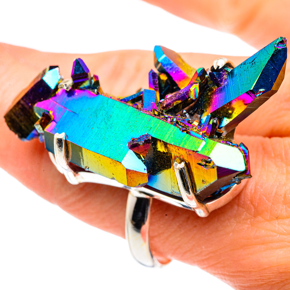Titanium Sunshine Druzy Rings handcrafted by Ana Silver Co - RING91197
