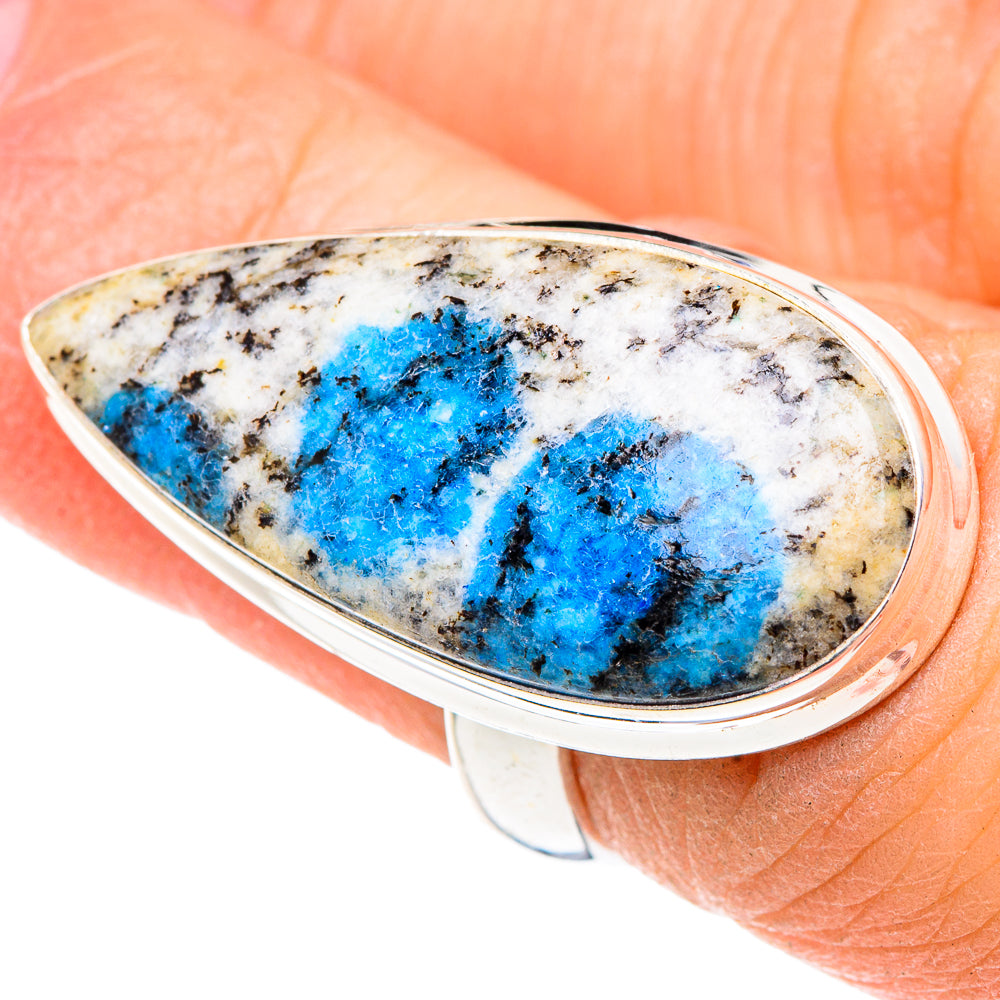 K2 Blue Azurite Rings handcrafted by Ana Silver Co - RING91203