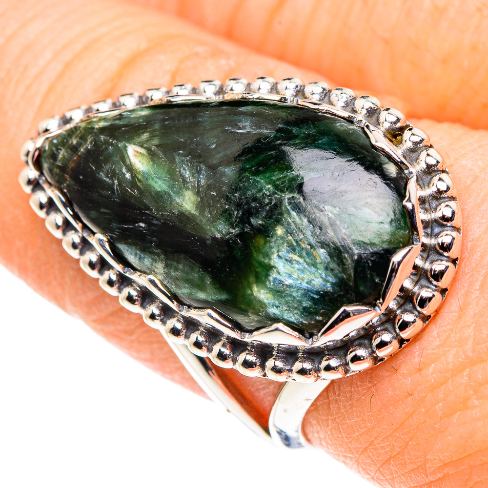 Seraphinite Rings handcrafted by Ana Silver Co - RING91213