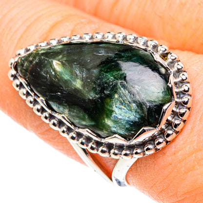 Seraphinite Rings handcrafted by Ana Silver Co - RING91213