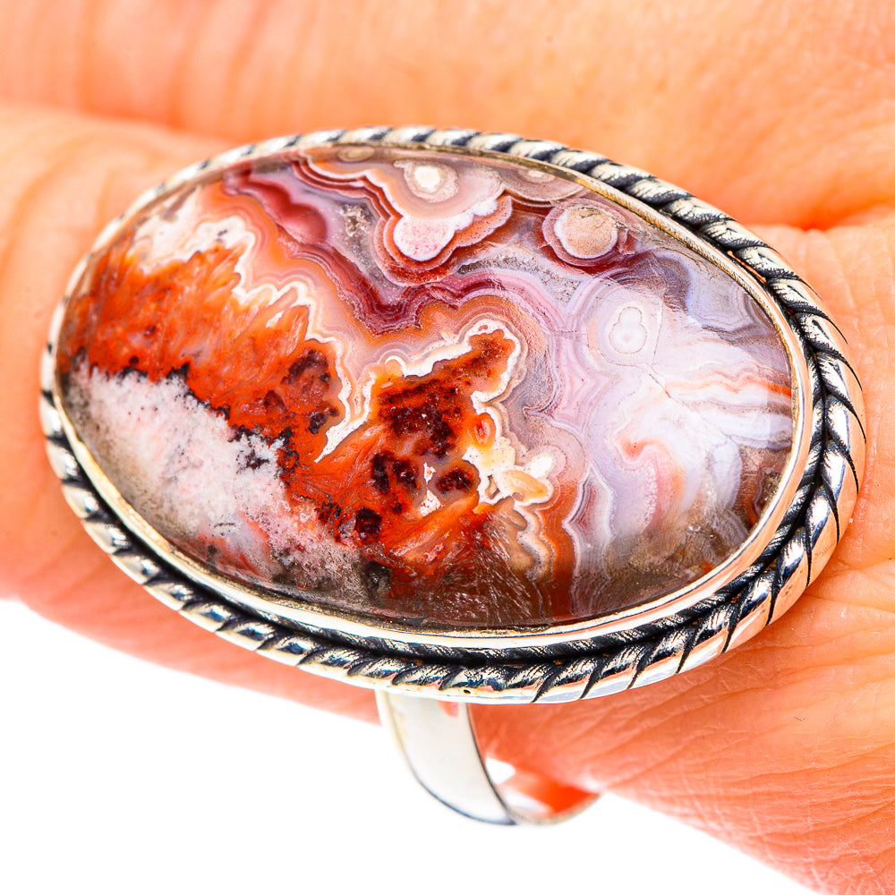 Crazy Lace Agate Rings handcrafted by Ana Silver Co - RING91223