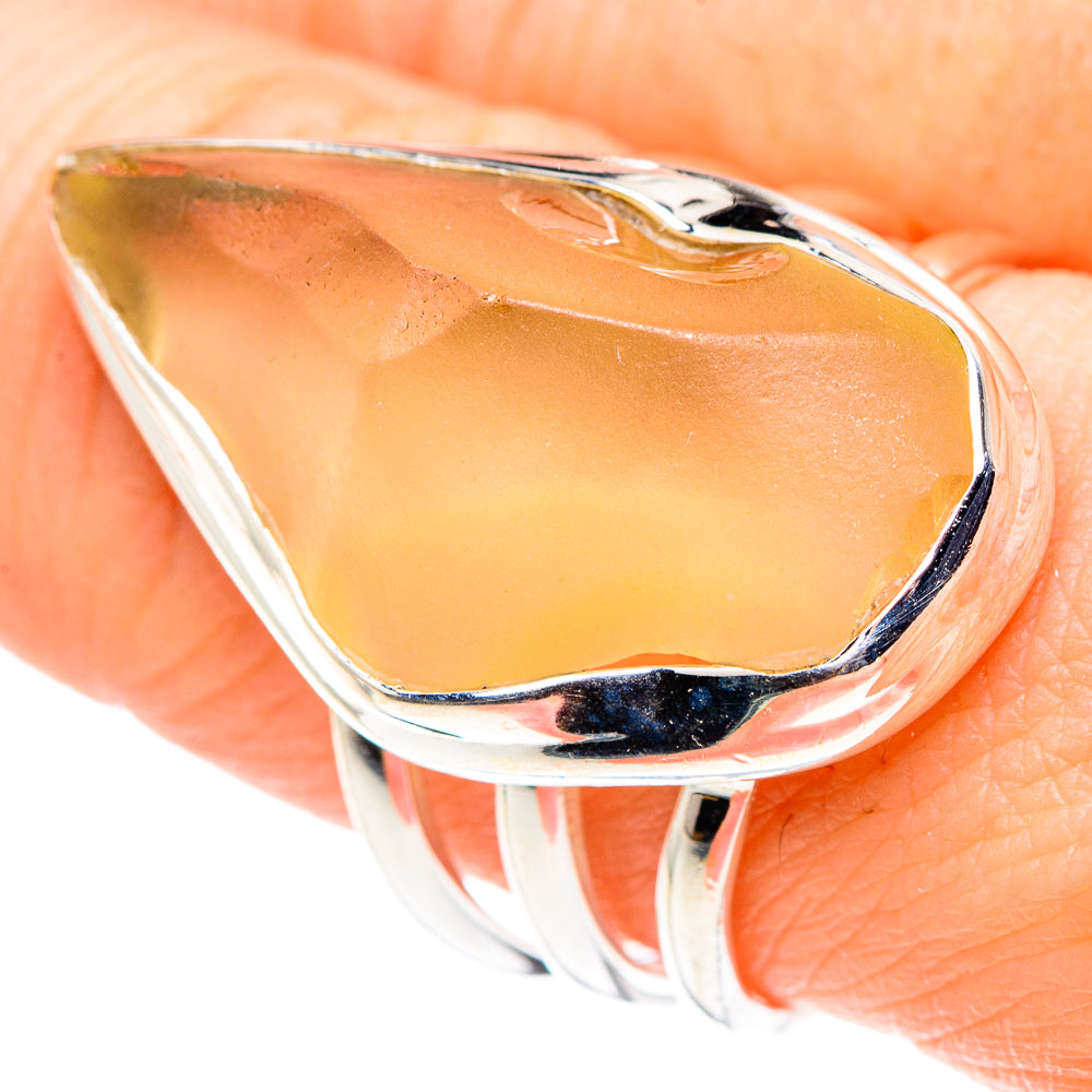 Libyan Desert Glass Rings handcrafted by Ana Silver Co - RING91225