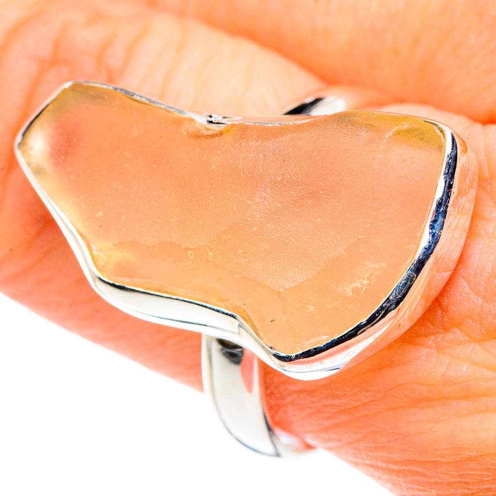 Libyan Desert Glass Rings handcrafted by Ana Silver Co - RING91226