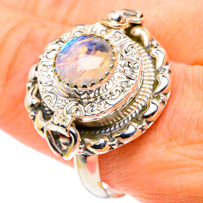 Rainbow Moonstone Rings handcrafted by Ana Silver Co - RING91233