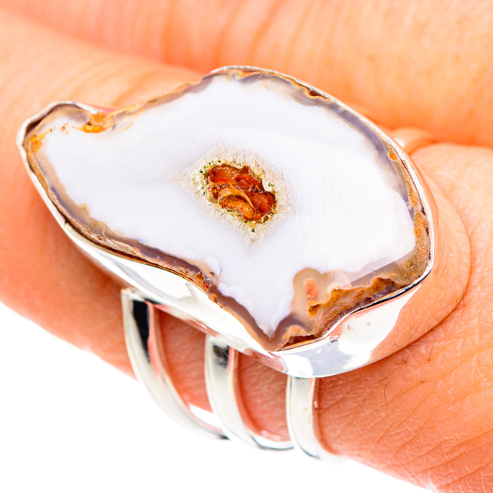 White Geode Slice Rings handcrafted by Ana Silver Co - RING91238