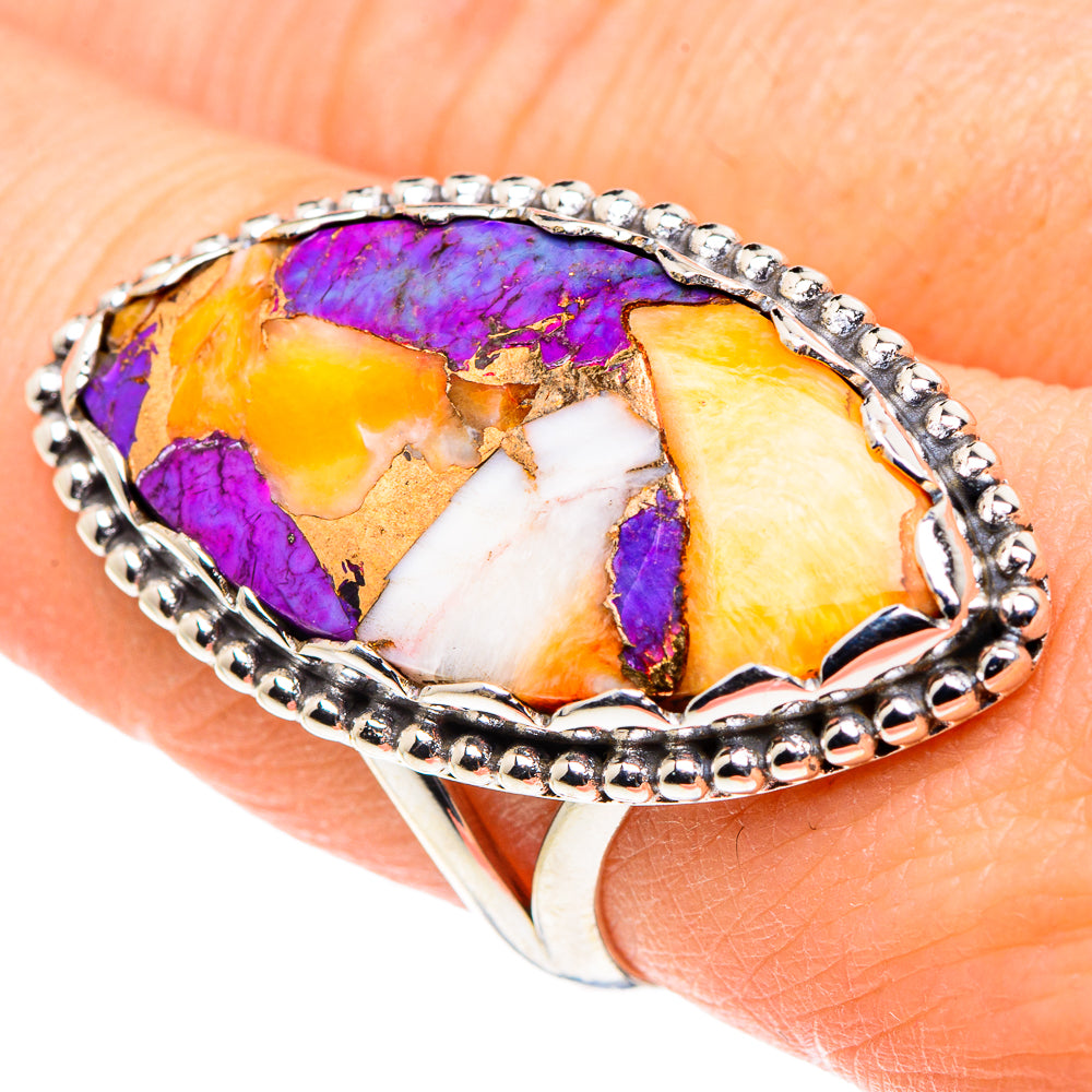 Kingman Pink Dahlia Turquoise Rings handcrafted by Ana Silver Co - RING91240