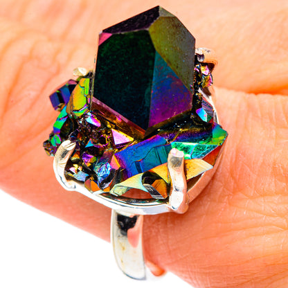 Titanium Sunshine Druzy Rings handcrafted by Ana Silver Co - RING91241