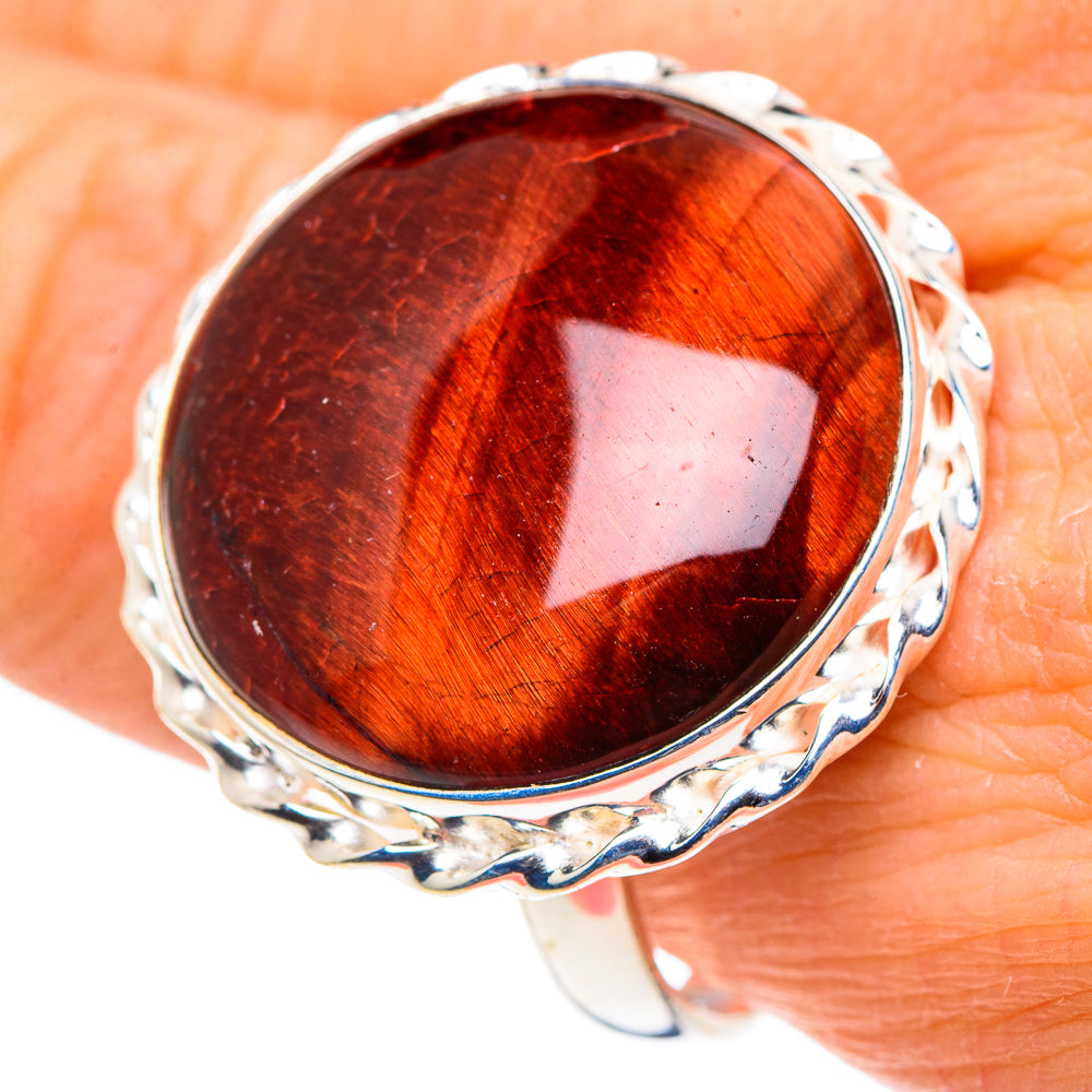 Red Tiger Eye Rings handcrafted by Ana Silver Co - RING91265