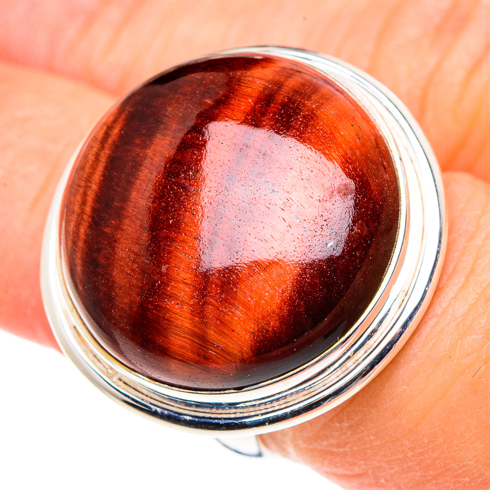 Red Tiger Eye Rings handcrafted by Ana Silver Co - RING91267