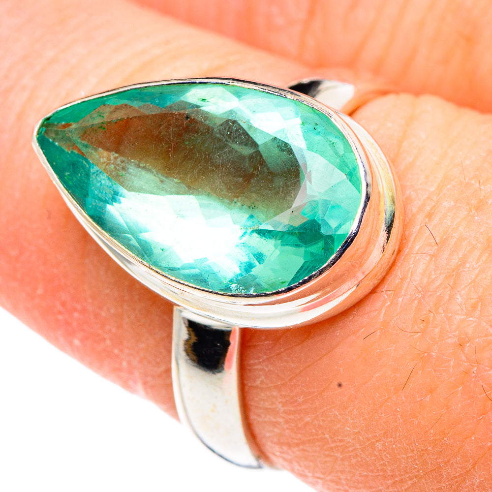 Green Fluorite Rings handcrafted by Ana Silver Co - RING91280
