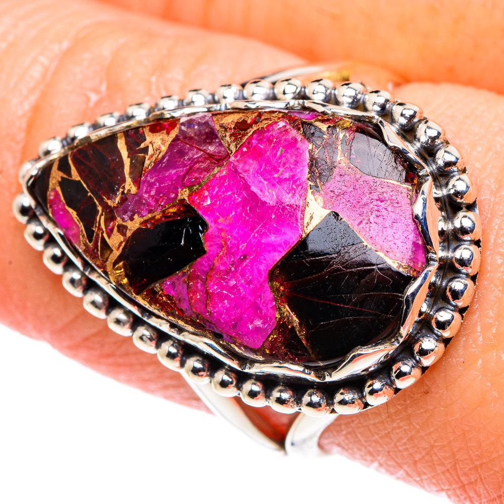 Purple Copper Composite Turquoise Rings handcrafted by Ana Silver Co - RING91282