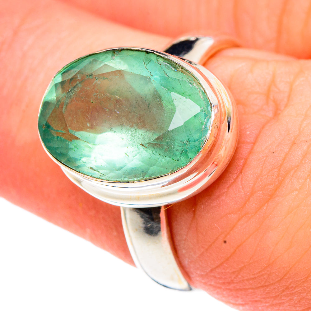 Green Fluorite Rings handcrafted by Ana Silver Co - RING91303