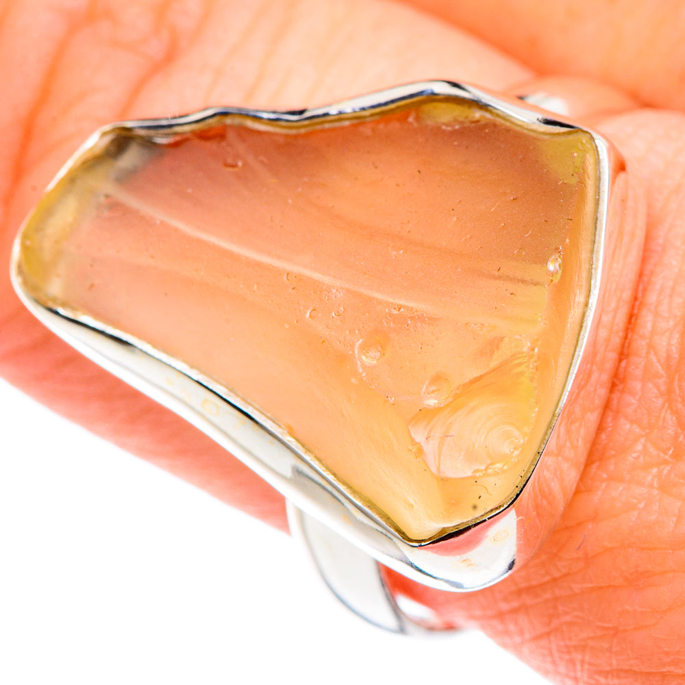 Libyan Desert Glass Rings handcrafted by Ana Silver Co - RING91307