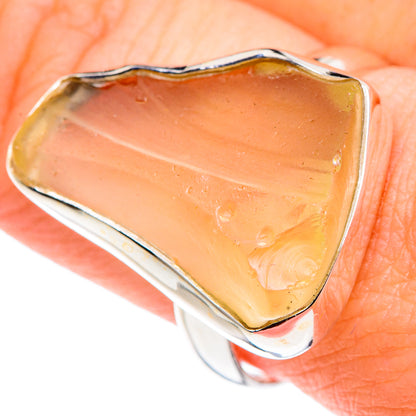 Libyan Desert Glass Rings handcrafted by Ana Silver Co - RING91307