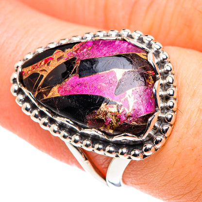 Purple Copper Composite Turquoise Rings handcrafted by Ana Silver Co - RING91309