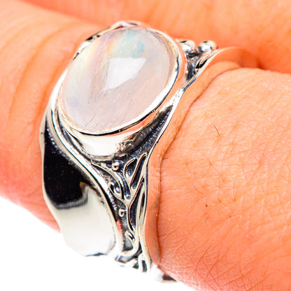 Rainbow Moonstone Rings handcrafted by Ana Silver Co - RING91320