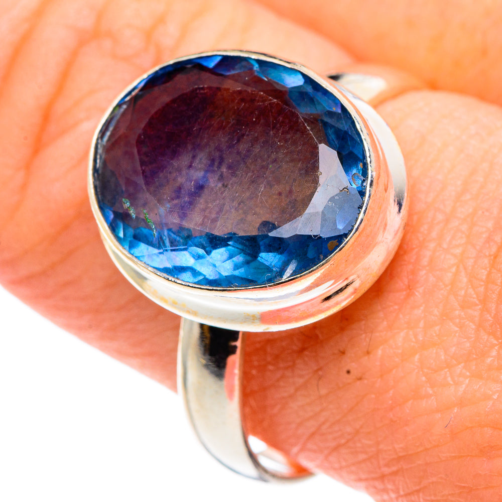 Blue Fluorite Rings handcrafted by Ana Silver Co - RING91324