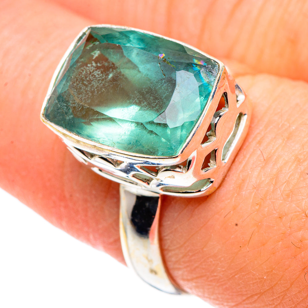 Green Fluorite Rings handcrafted by Ana Silver Co - RING91331