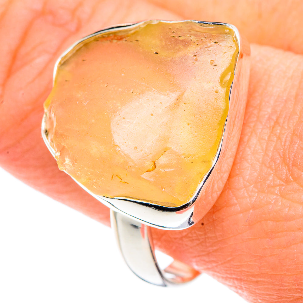 Libyan Desert Glass Rings handcrafted by Ana Silver Co - RING91333