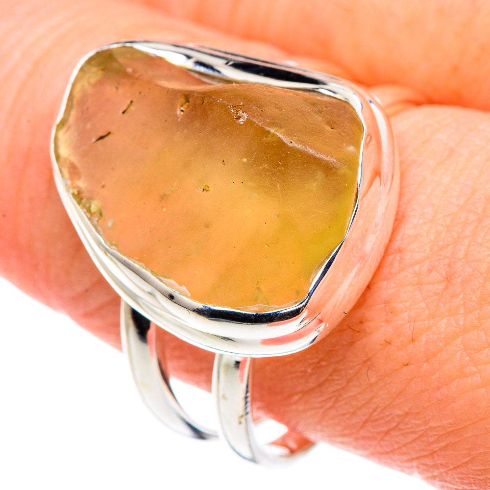 Libyan Desert Glass Rings handcrafted by Ana Silver Co - RING91334