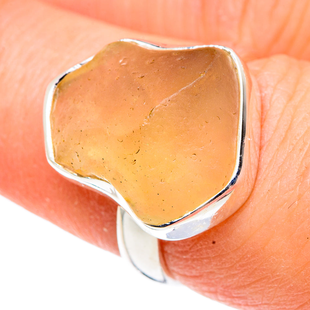 Libyan Desert Glass Rings handcrafted by Ana Silver Co - RING91335