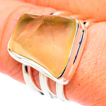 Libyan Desert Glass Rings handcrafted by Ana Silver Co - RING91336