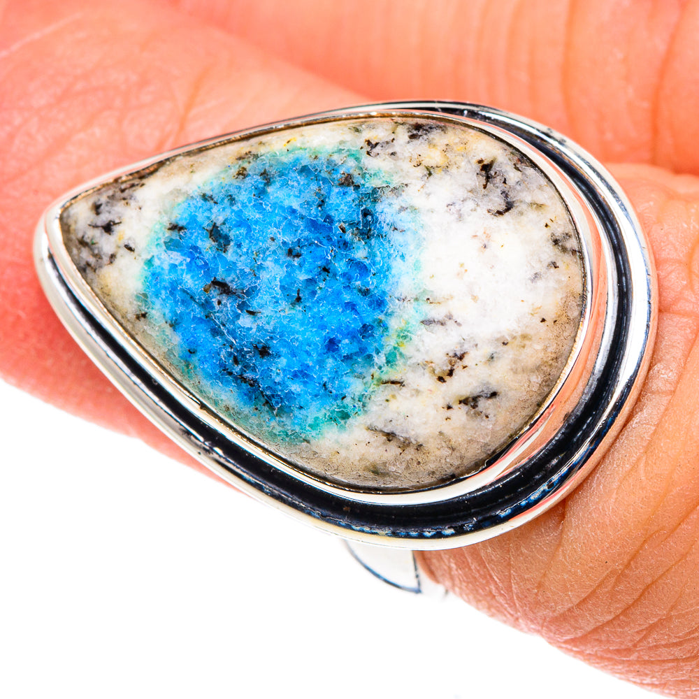 K2 Blue Azurite Rings handcrafted by Ana Silver Co - RING91350
