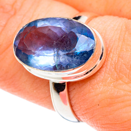 Blue Fluorite Rings handcrafted by Ana Silver Co - RING91352