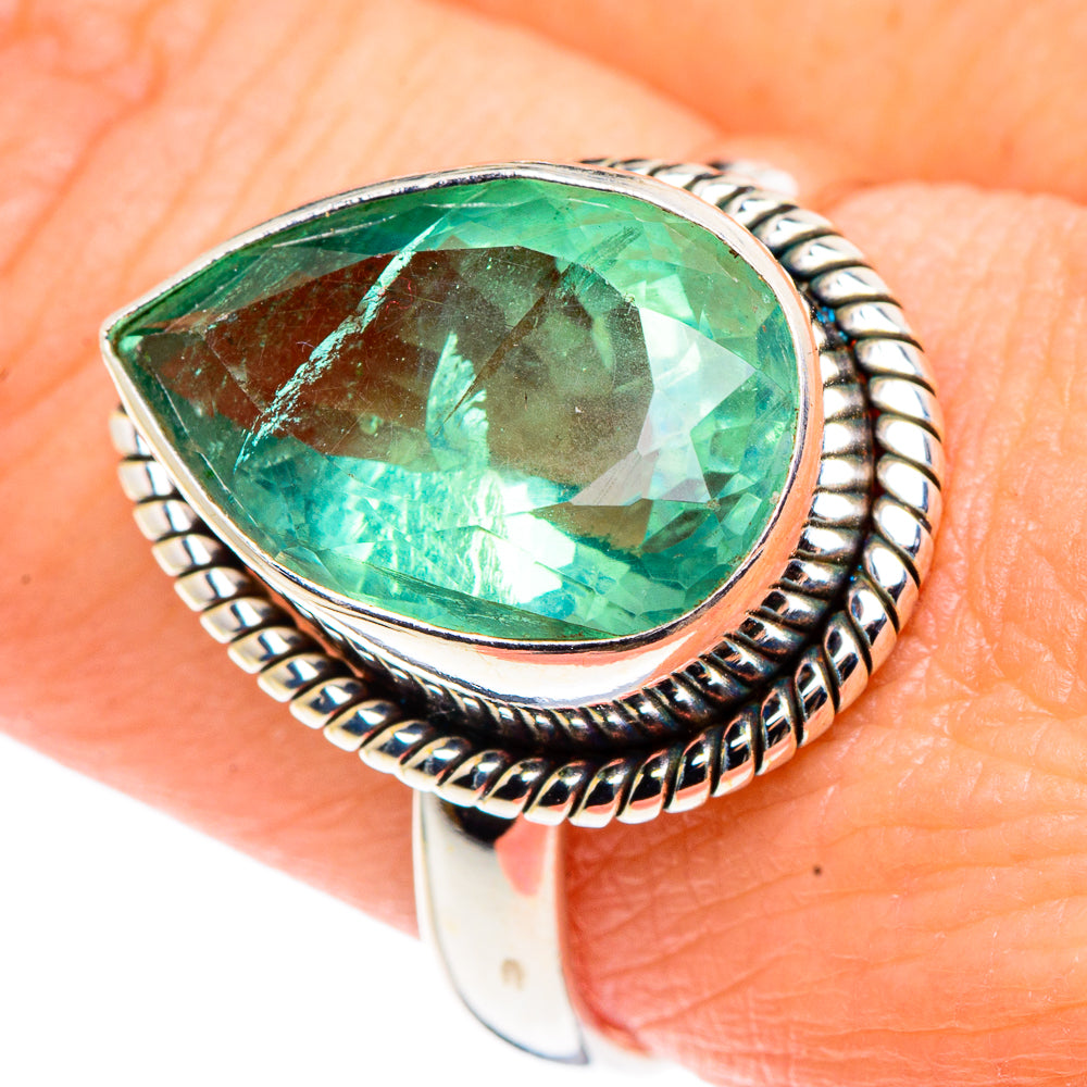 Green Fluorite Rings handcrafted by Ana Silver Co - RING91359
