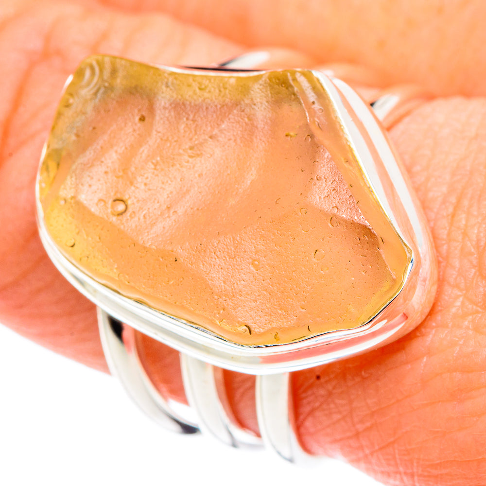 Libyan Desert Glass Rings handcrafted by Ana Silver Co - RING91361