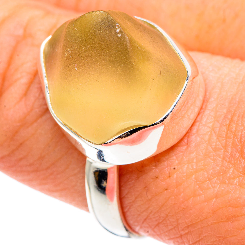Libyan Desert Glass Rings handcrafted by Ana Silver Co - RING91362