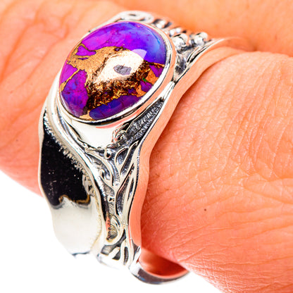 Purple Copper Composite Turquoise Rings handcrafted by Ana Silver Co - RING91367