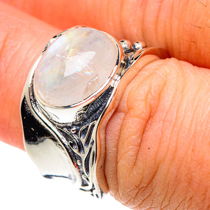Rainbow Moonstone Rings handcrafted by Ana Silver Co - RING91371