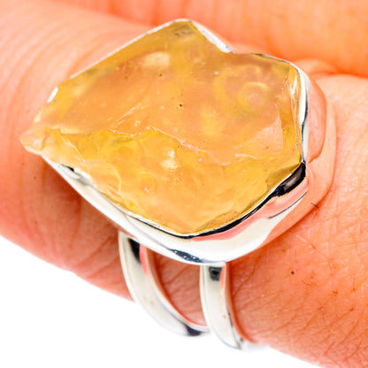 Libyan Desert Glass Rings handcrafted by Ana Silver Co - RING91386