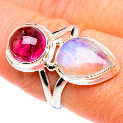Rainbow Moonstone Rings handcrafted by Ana Silver Co - RING91389