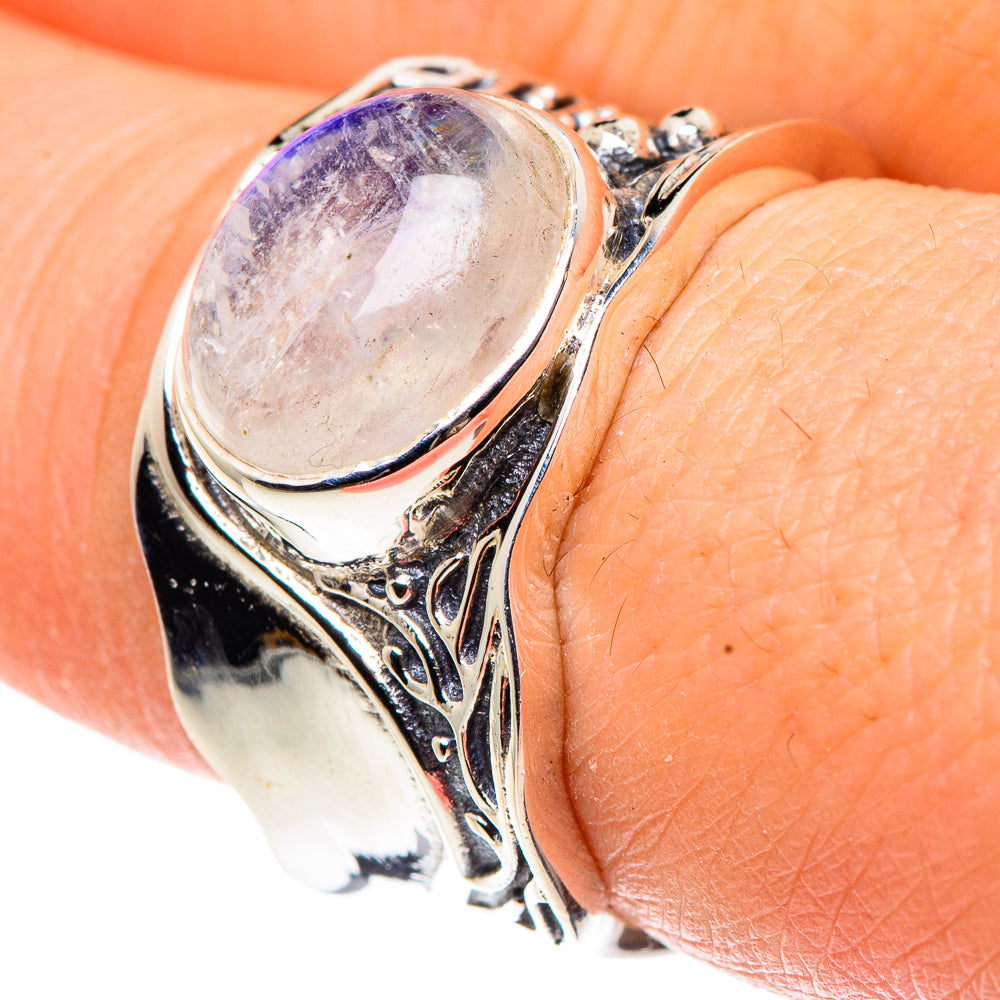 Rainbow Moonstone Rings handcrafted by Ana Silver Co - RING91397