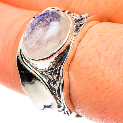 Rainbow Moonstone Rings handcrafted by Ana Silver Co - RING91397