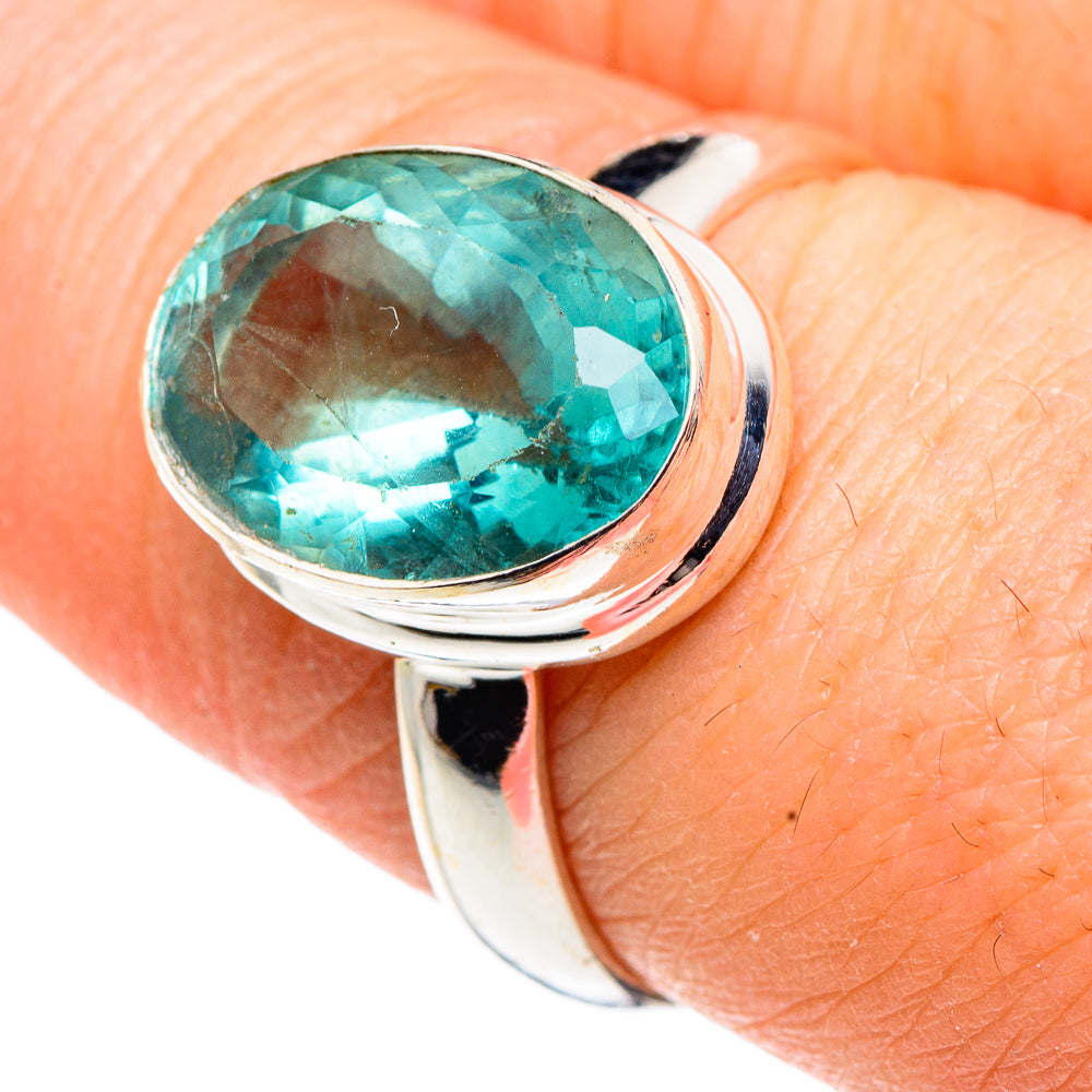 Blue Fluorite Rings handcrafted by Ana Silver Co - RING91406